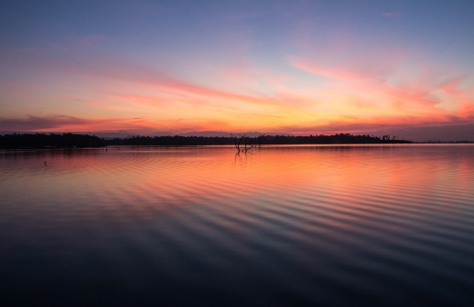 Calm river at sunset