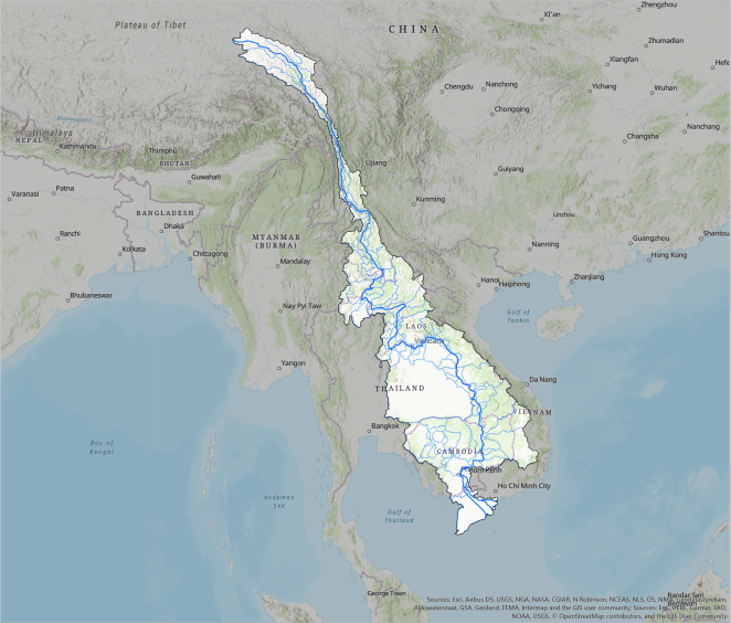 Map of mekong basin