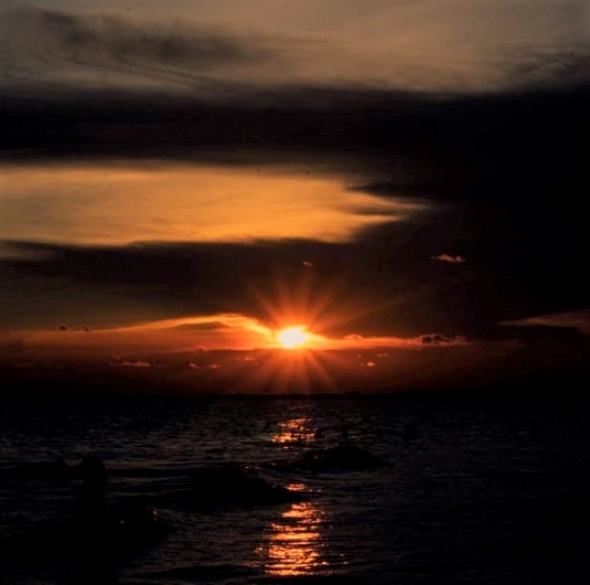 Vietnam water at sunset